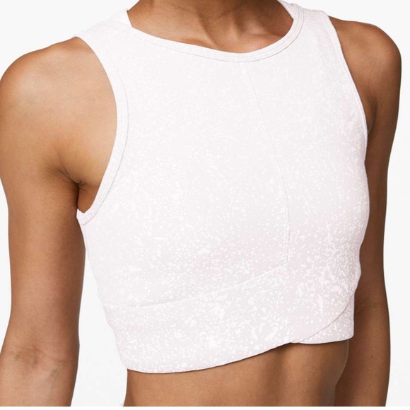 BNWT Lululemon Energetic Edge Cropped Tank light pink Enlite bra tank size 4 - Picture 4 of 4